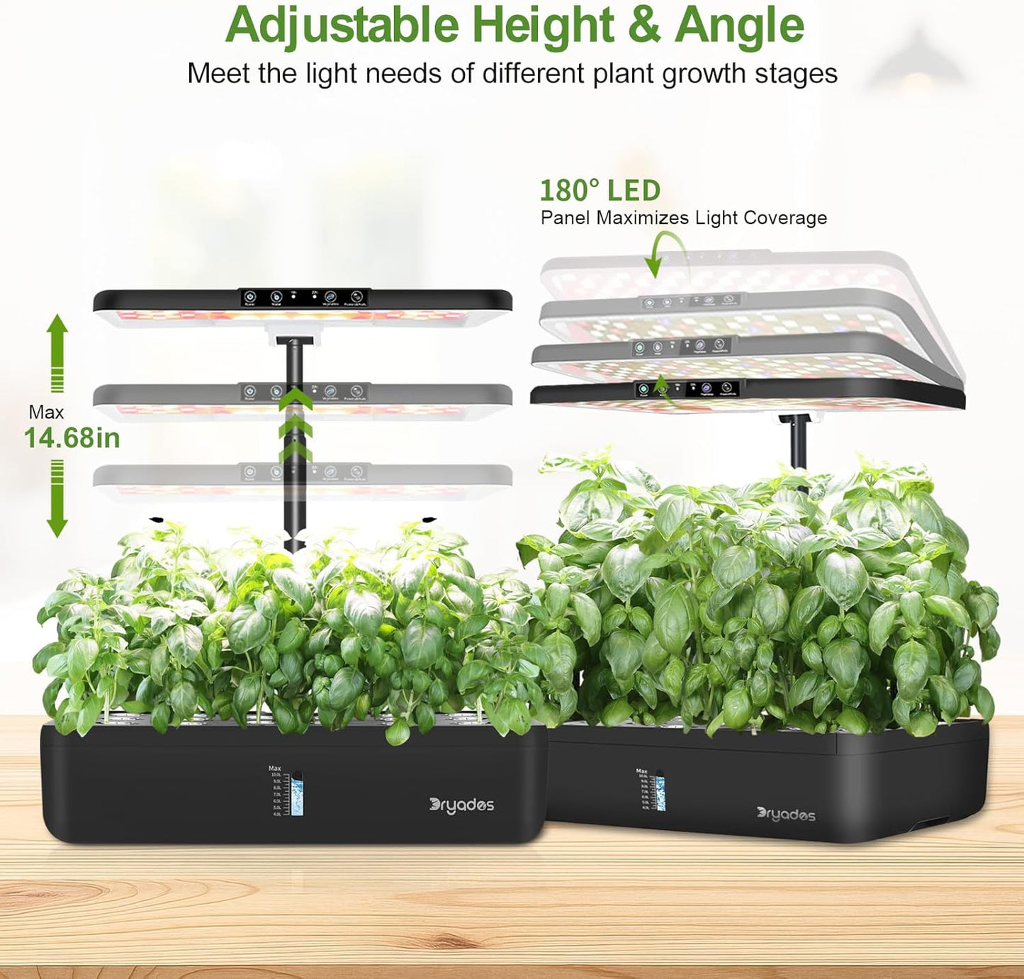 Indoor Gardening 22 Pods Hydroponics Growing System with LED Grow Light, Indoor Herb Garden Kit for Vegetables, Lettuce, Strawberries, Fruits & Flowers, Automatic Light Modes, No Seeds Included