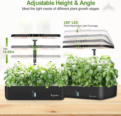 Indoor Gardening 22 Pods Hydroponics Growing System with LED Grow Light, Indoor Herb Garden Kit for Vegetables, Lettuce, Strawberries, Fruits & Flowers, Automatic Light Modes, No Seeds Included