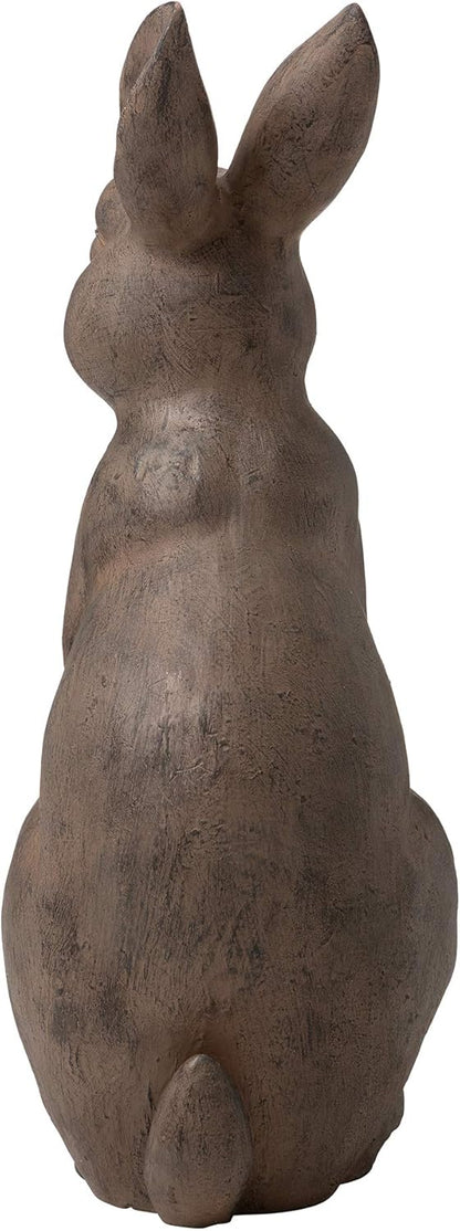 Glitzhome Rabbit Garden Statue Outdoor Standing Bunny Sculpture Lawn Decor, 22.75 Inch, Bronze