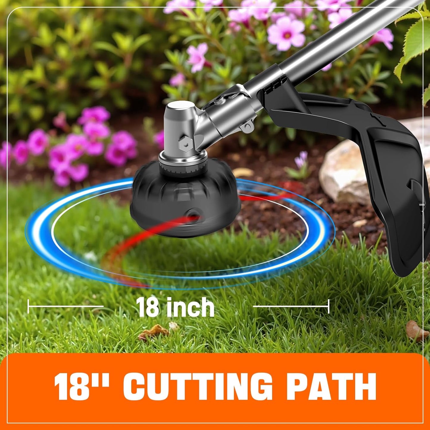 SENIX 31cc 4-Cycle Gas Weed Wacker, 18" String Trimmer Lightweight (20% Lighter Engine) with Rapid Reload Trimmer Head for Lawn & Yard - GTS4QL-M2