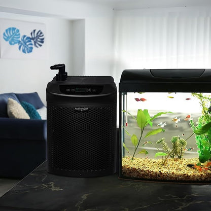 ACTIVEAQUA Hydroponic Water Chiller w/Boost Function, 0.25 HP - Adjustable Cooling System for 40-92 Gallon Reservoirs, Pure Titanium Evaporator Cooler for Aquaponics, Cold Plunge Baths & Aquariums