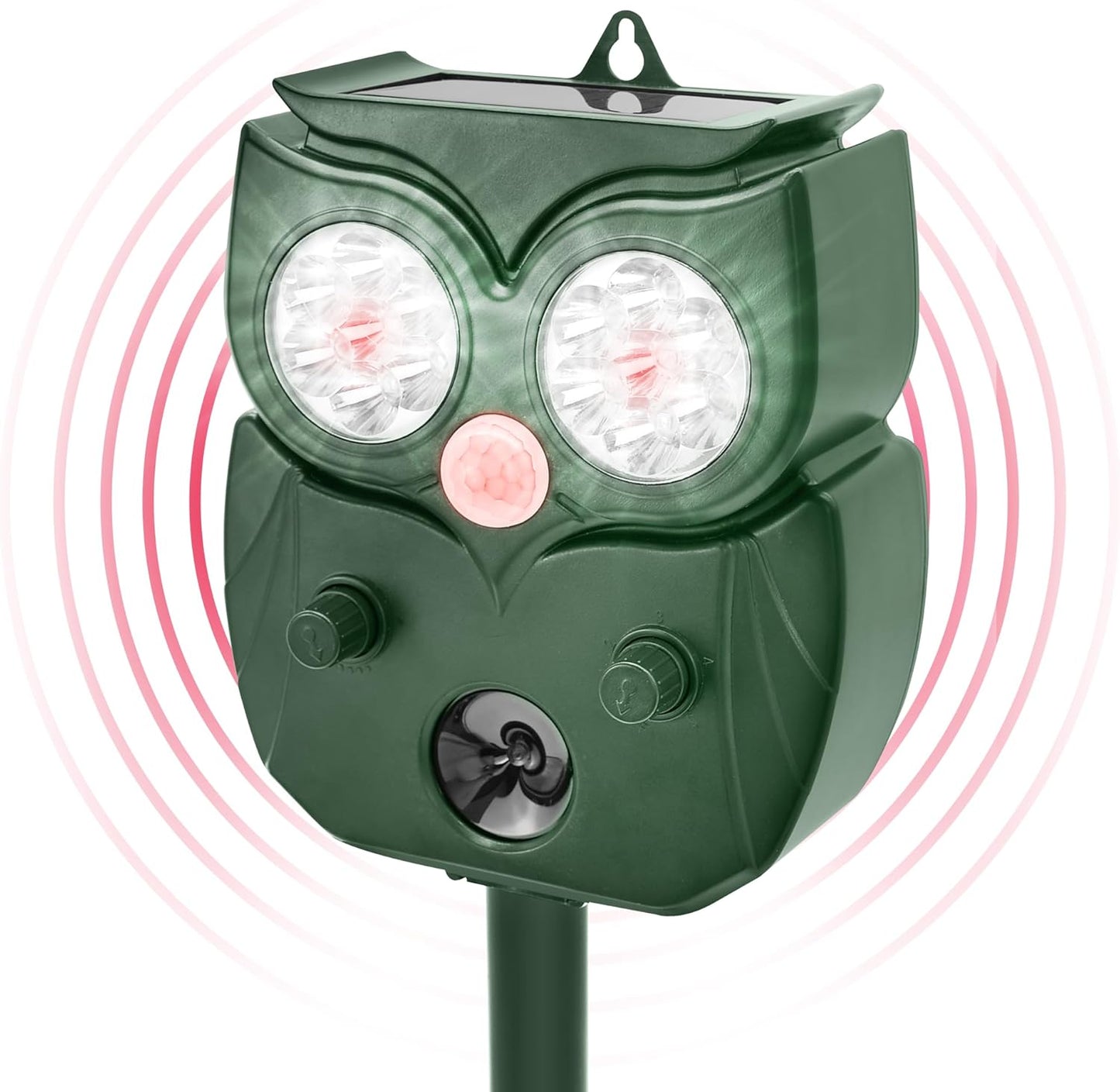 Solar Animal Repellent Outdoor, Ultrasonic Deer Repeller, Raccoon, Squirrel Deterrent Device, Waterproof Motion Detection, Rodent Against Rabbit, Skunk for Garden, Lawn, Farm Use