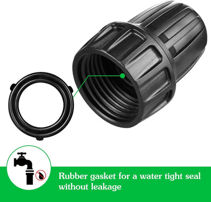 3/4 Inch Female Pipe Thread to 1/2 Inch Drip Irrigation Tubing Adapter: 6 Pieces 1/2 In. Barbed Drip Line x 3/4 In. Faucet PVC Adapter Connect 3/4" FHT Faucet Garden Hose