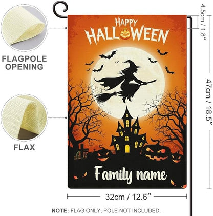 Custom Halloween Garden Flag for Outdoor Personalized Halloween Yard Flags Decor Customized Flag Add Your Own Picture/Text House Lawn Banner Double Sided Home Wall Decoration 12.5x18 28x40