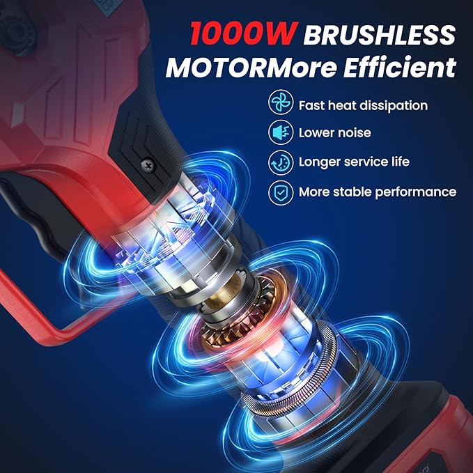 Electric Pruning Shears -1000W Brushless Motor Cutting 2 inch Diameter Professional Gardening Electric Shears,Heavy Duty Branch Pruner,2 * 2000mAh Batteries,2*Sk7 Blades, Perfect for Tree Trimming