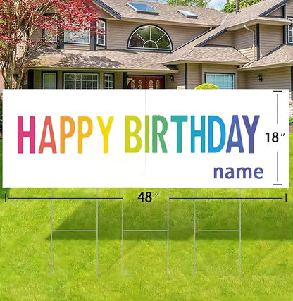 WENWELL 2 Blank Yard Signs with H Metal Stakes 18 x 24 Inch,Real Estate Garage Sale Sign Double Sided,Corrugated Plastic Lawn Sign,DIY Custom Outdoor Signs