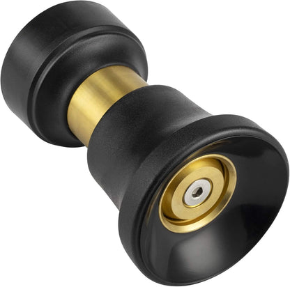 Hose Nozzle, Lichamp Heavy Duty Brass Fireman Style High Power Leak Proof Adjustable Garden Water Sprayer, Suitable for Car Wash, Patio Cleaning, Watering Lawn and Garden, Shower Pets (Black)