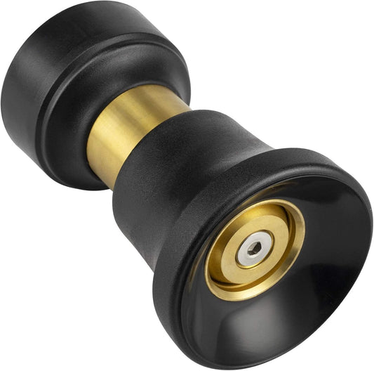 Hose Nozzle, Lichamp Heavy Duty Brass Fireman Style High Power Leak Proof Adjustable Garden Water Sprayer, Suitable for Car Wash, Patio Cleaning, Watering Lawn and Garden, Shower Pets (Black)