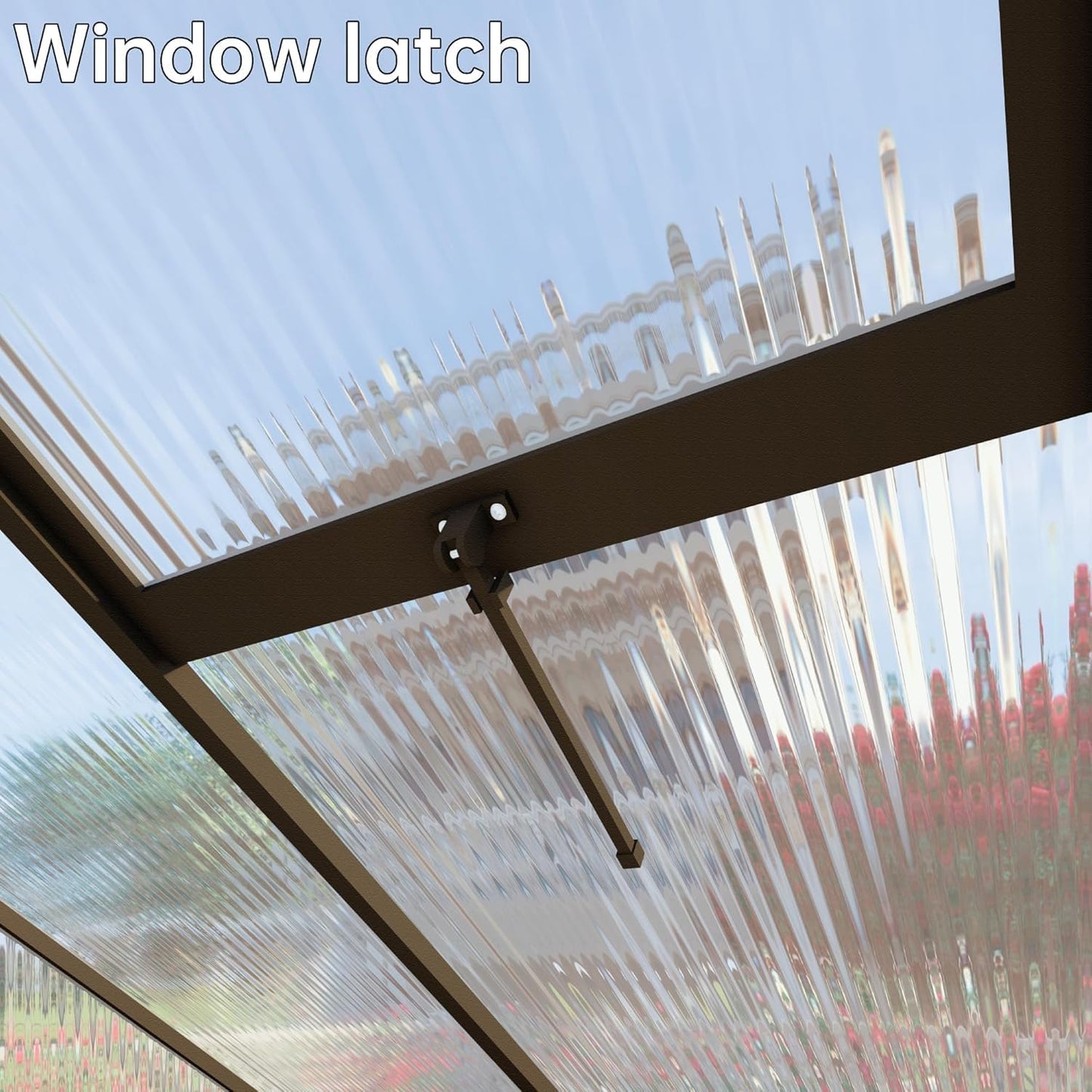 8x8 FT Greenhouse for Outdoors, Polycarbonate Greenhouse with Quick Setup Structure and Roof Vent, Aluminum Large Walk-in Green House for Outside Garden Backyard, Dark Gray