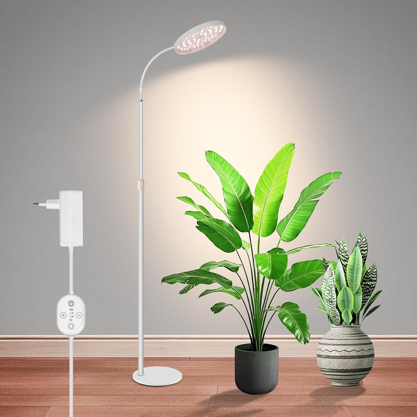 24V Grow Lights for Indoor Plants, LM281B+660nm Plant Lights for Indoor growing, 5.9" LED Grow Lights for Seed Starting, 20-54in Height Adjustment for Medium Plants, 20W, 350umol/s/m²@Dist:6in