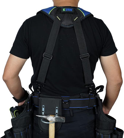KUNN Pro Tool Belt Suspenders Padded - Durable,Comfort and Adjustable