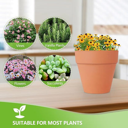 24 Pack 4 Inches Terracotta Plant Pots, Terra Cotta Planter with Drainage Holes, Perfect for Planting, Painting, Weddings and Parties