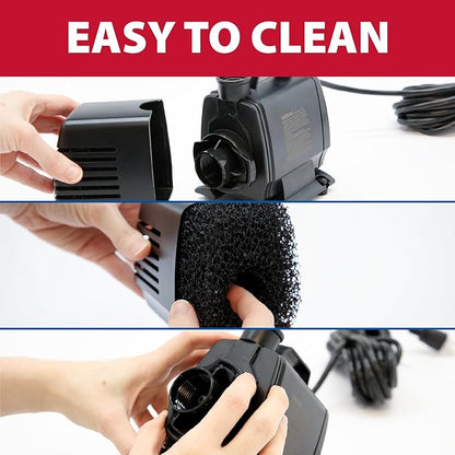 The Pond Guy MagFlo High-Efficiency Compact Pump for Small Water Gardens, Quiet Multi-Purpose System for Waterfalls, Fountains or Spitters, 590 GPH