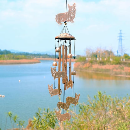 Corgi Wind Chimes for Outside, Metal Windchimes Outdoors, Corgi Gifts for Women/Men, Memorial/Birthday Gifts, Garden Decor for Outside, Patio or Yard, Durable Chimes for Outdoors
