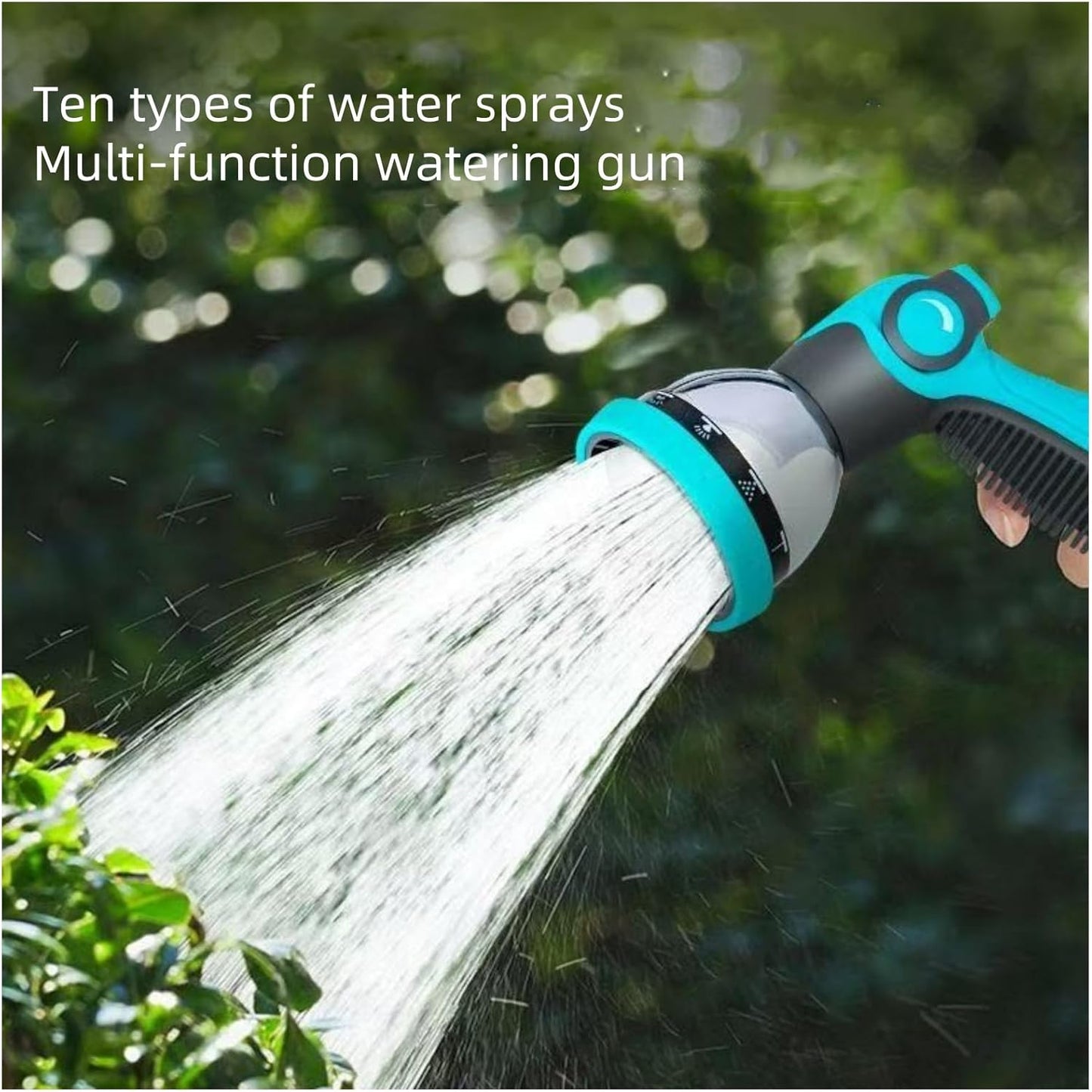 High Pressure Hose Nozzle - 10 adjustable spray modes, thumb control valve, durable zinc alloy, perfect for gardening, car washing and pet showering