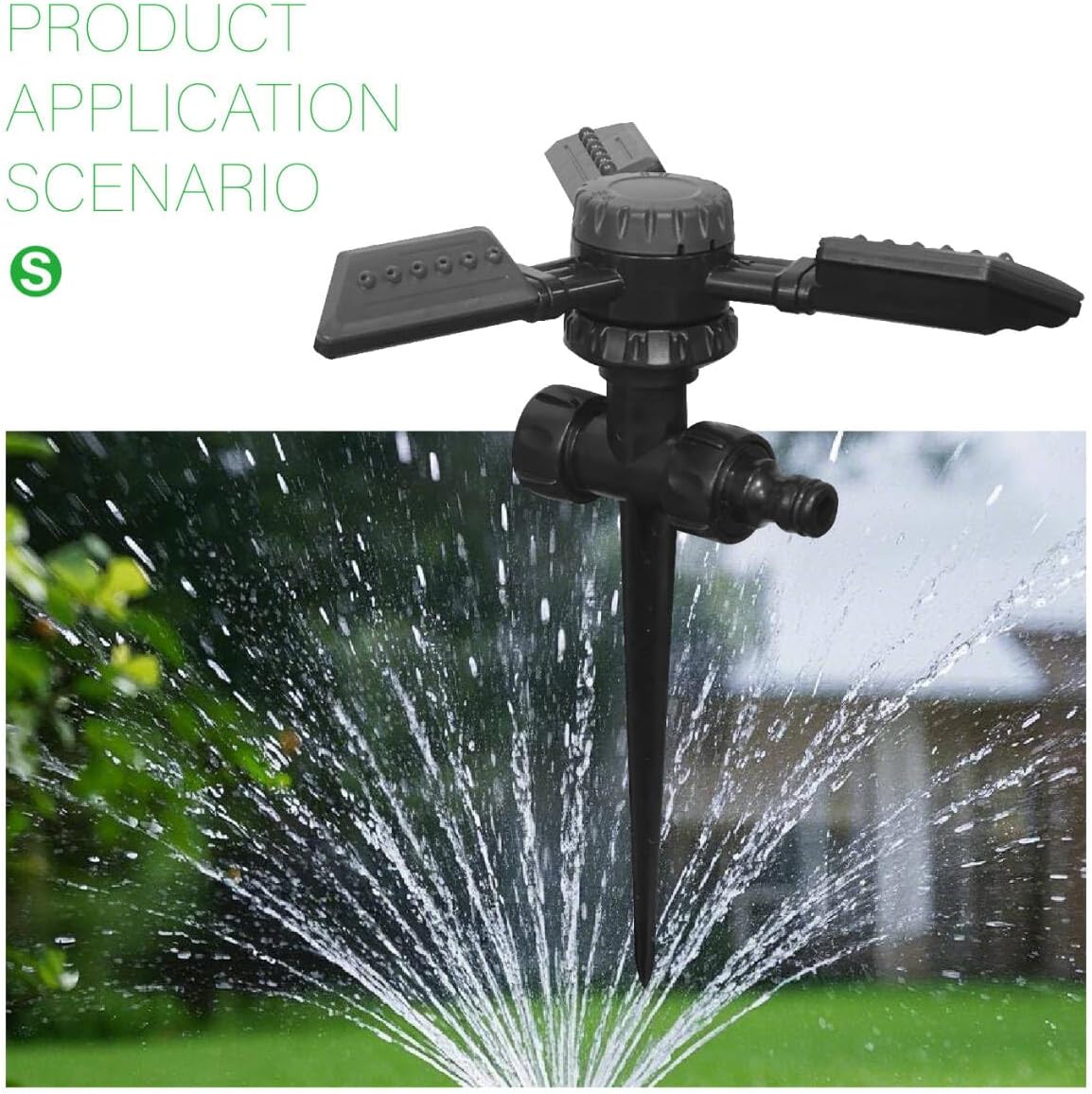Sprinkler for Yard, Automatic Water Sprayer Irrigation for Garden, 360 Degree Rotating Lawn Sprinkler Coverage, Adjustable Angle Water Sprinklers for Yard Lawn Greenhouse Vegatable Watering
