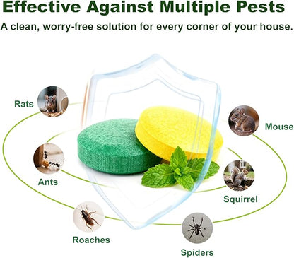 Rodent Repellent with Peppermint Oil -Mouse/Rat/Squirrel Repellent for Garage/Attic/Car Engine - Natural Indoor & Outdoor Mice/Mole Deterrent, Safe vs Moth Balls & Traps (24 Pack)