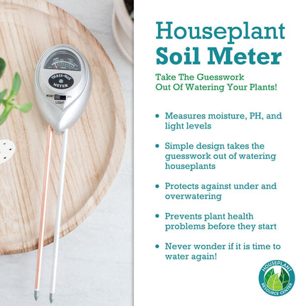 Houseplant Health Meter – 3-in-1 Tool to Prevent Overwatering, Root Rot & Leaf Burn | Test Soil Moisture, Sunlight & pH | Simple, Easy, Battery-Free | Suitable for Indoor, Outdoor & Potted Plants