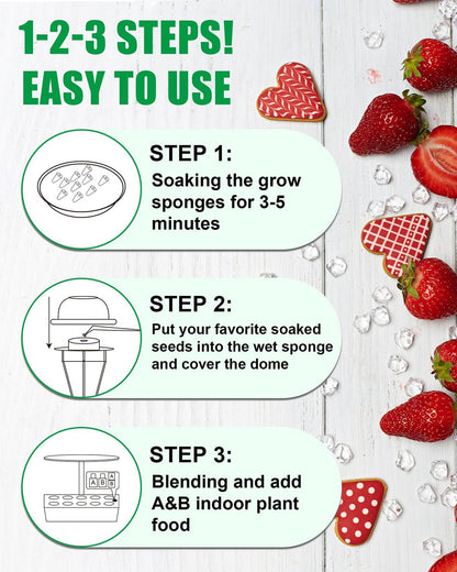 51Pcs Hydroponic Pods Kit: Compatible with Aerogarden Hydroponics Growing System Kit, 12 Grow Baskets, 12 Pod Labels, 12 Grow Domes, 12 Grow Sponges, with 200ml Plant Food Nutrient,1 Tweezers