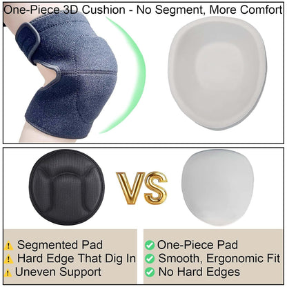 Gardening Knee pads for Men, Women Knee Pad for Kneeling Work, Flooring Kneepads with Soft Thick Foam Cushion for Construction, Cleaning, Roofing Knee Protector with Adjustable Strap, Black L (1 Pair)