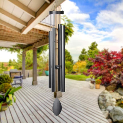 Large Wind Chimes Outside Deep Tone,44" Memorial Wind Chimes Outdoor with 4 Heavy Tubes Soothing Melody Sympathy Gift for Mom Patio Hanging Decor
