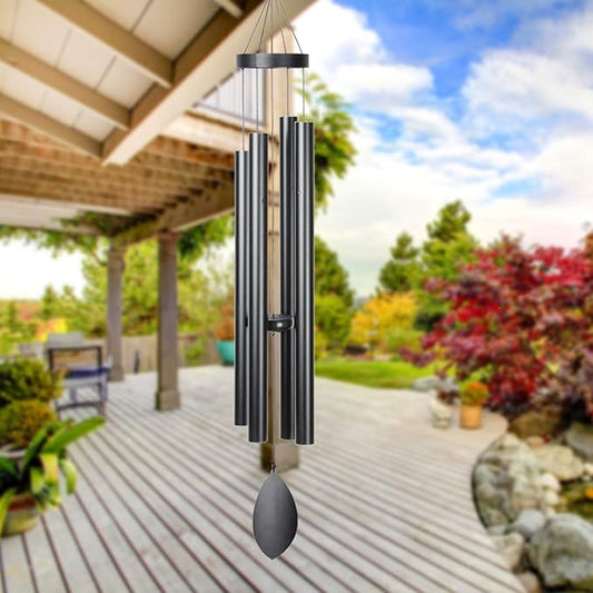 Large Wind Chimes Outside Deep Tone,44" Memorial Wind Chimes Outdoor with 4 Heavy Tubes Soothing Melody Sympathy Gift for Mom Patio Hanging Decor
