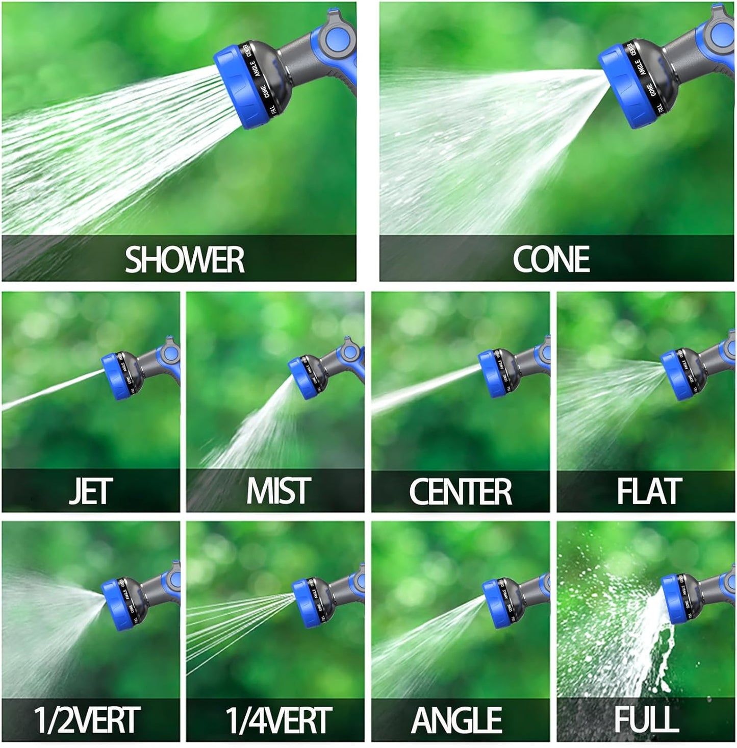 Hose Nozzle 10 Adjustable Patterns Garden Hose Nozzle Premium High Pressure Water Hose Nozzle with Thumb Control Design Hose Sprayer Nozzle for Garden & Lawns Watering, Cleaning, Pets & Car Washing