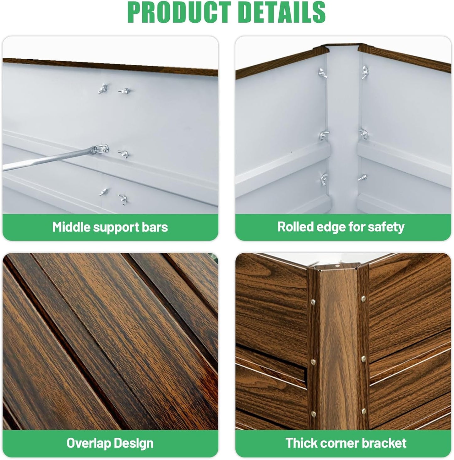 SnugNiture 2 Pcs 6x3x1FT Raised Garden Bed Galvanized Planter Garden Boxes Outdoor, Deep Root Planter Raised Bed for Vegetables Flowers Herbs,Brown