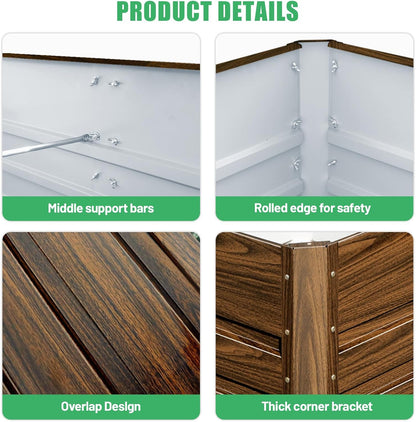 SnugNiture 2 Pcs 6x3x1FT Raised Garden Bed Galvanized Planter Garden Boxes Outdoor, Deep Root Planter Raised Bed for Vegetables Flowers Herbs,Brown