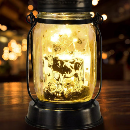 Cow Gifts for Women/Men Cow Lovers Solar Lantern Mom Birthday, Mothers Day, Christmas Gifts, Solar Garden Decoration Outside for Yard, Patio,Backyard,Porch, Torches