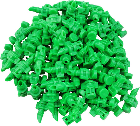 180 Degree Atomizer Nozzle Garden Lawn Sprinkler Micro Sprinkler for Plant Irrigation Systems (180° Green) 100pcs