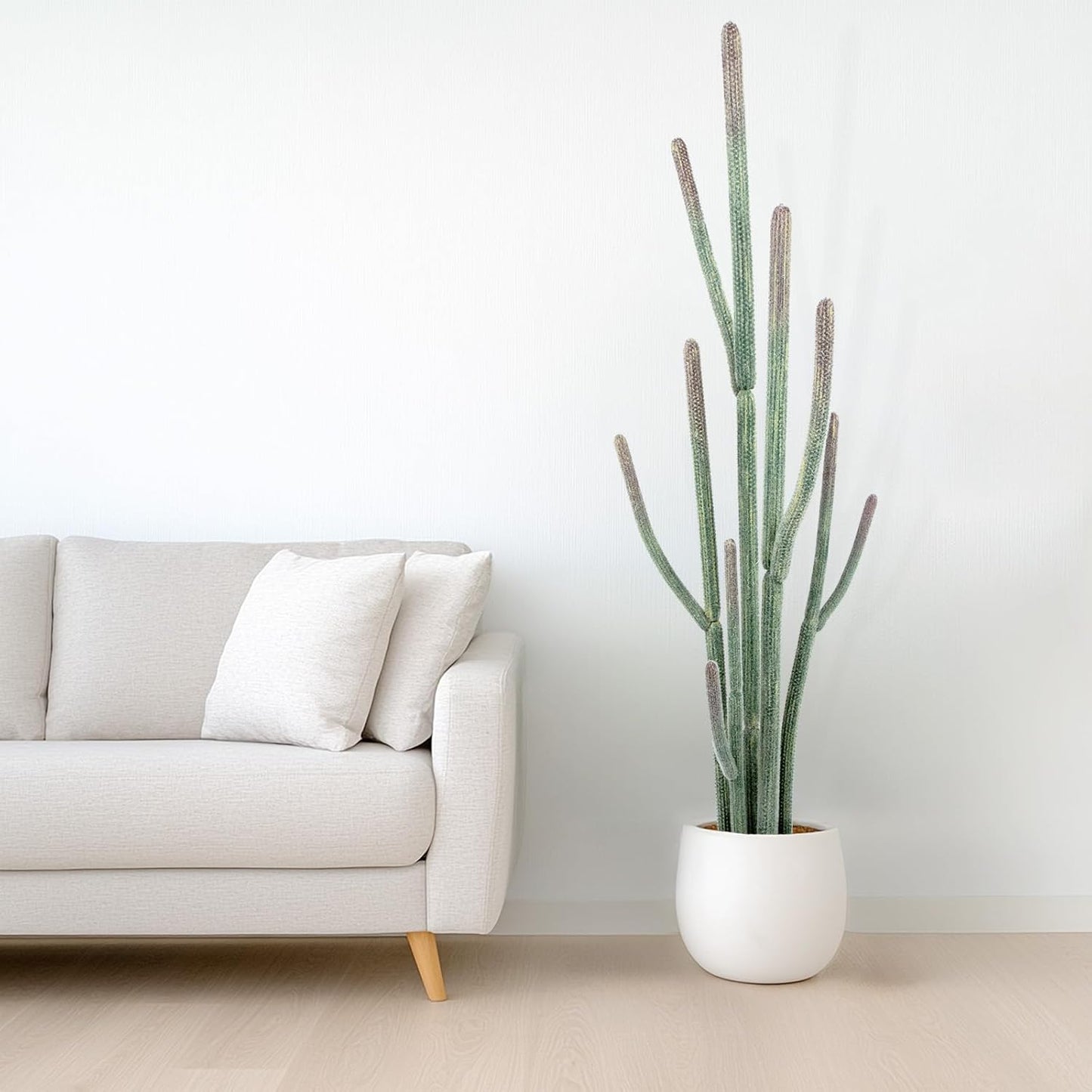 Tall UV Resistant Faux Cactus Plant，60in Realistic Texture Tall Fake Plant, Artificial Cactus Large with Black Pot Indoor Outdoor for Home Office Living Room Bedroom Foyer Porch Decor.