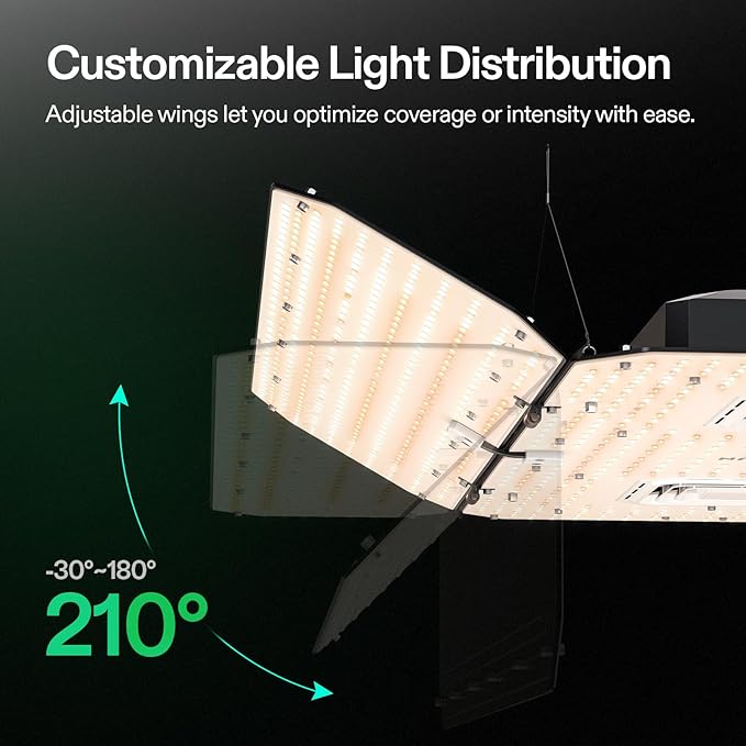 VIVOSUN AeroLight Wing AW400SE & GrowHub Controller E25, LED Grow Light 400W with Integrated Circulation Fan, Full Spectrum, Compatible with App & E42A, 4x4/5x5 Coverage