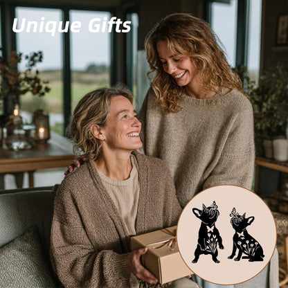 Metal Pug Garden Decor for Outside (2 Pack), 14" Yard Art Stakes,Unique Gift for Kitty Lovers, Outdoor Lawn Statues and Weather Resistant Yard Art