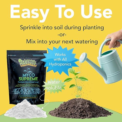 Mycorrhizal Fungi for Soil, Root Stimulator for Plants, Ultra Concentrated Mycorrhizae for Plants Strong Roots & Living Soil, Trifecta Myco Supreme Plant Root Stimulator for Tree, Rose and Flower Care