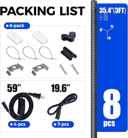 Barrina T5 Grow Lights for Indoor Plants, 3FT 128W (8 X 16W) Plant Grow Lights Indoor with Magnetic Bar, Linkable Plant Growing Lamps with Black Cover, Plug and Play, Yellow, 8 Packs