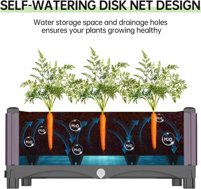 Raised Garden Bed Garden Planter Box with Drainage Holes, Plastic Raised Beds for Gardening Vegetables Herb Flowers,Garden Beds Outdoor for Garden Patio Deck Balcony