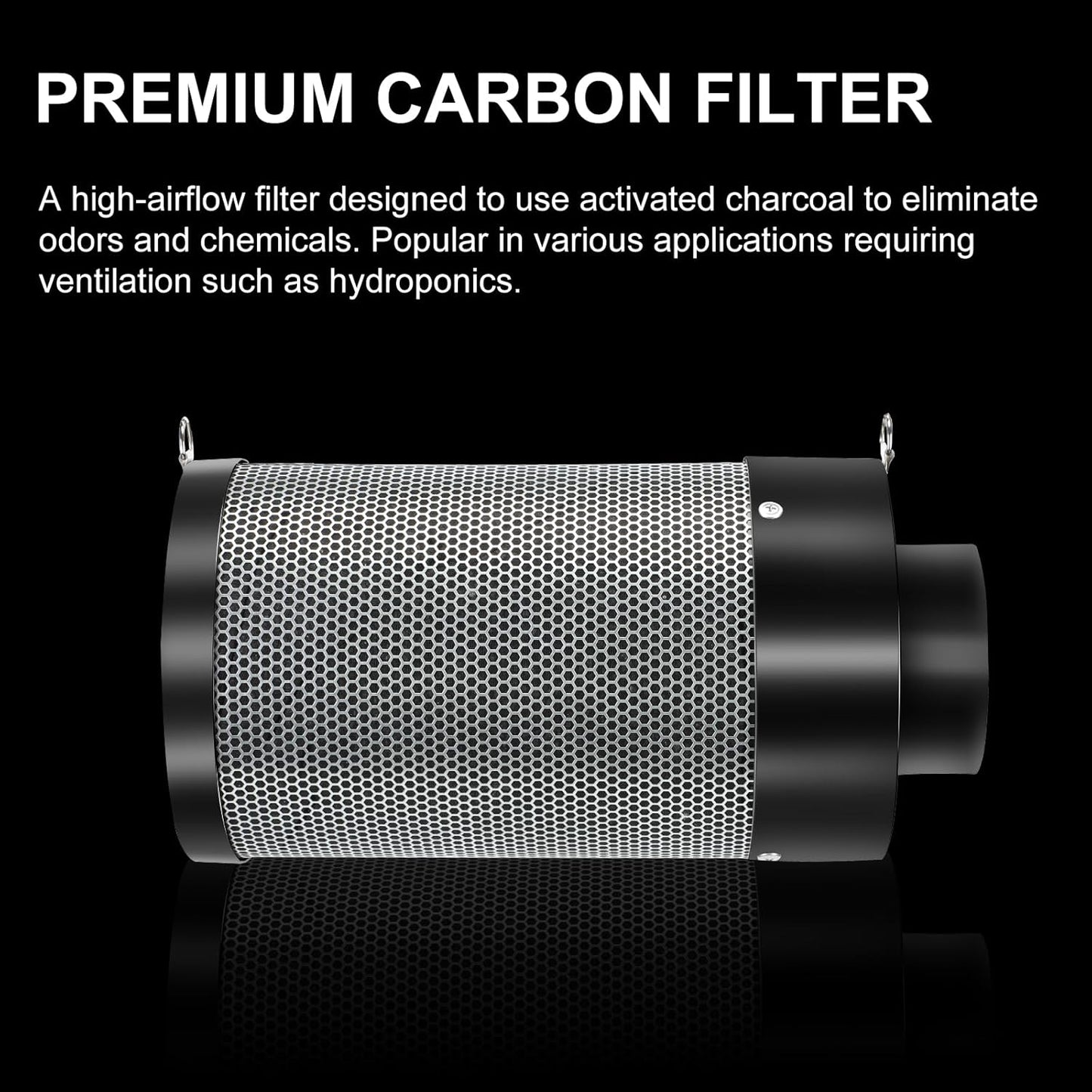 MELONFARM Air Filtration Kit 6", Built-in 14cm Fan Low Nois Carbon Filter with 12-Speed Controller, 8' Ducting, Cooling & Ventilation System for Grow Tents, Indoor Gardening, Hydroponics 6“x13.4