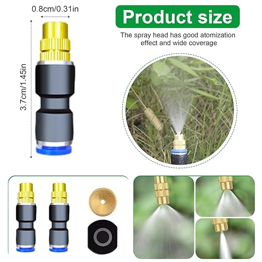 Update 82Ft Irrigation Copper Nozzle System, Automatic Irrigation System with Replaceable 360°Bendable Sprayer,atomizing Copper Nozzle for Watering System for Garden Plant Lawn Patio and Yard.(20)