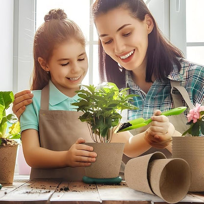 Augshy 3.15 Inch Peat Pots, 80 Pack Seed Starter Nursery Pots Round Plant Seedling with Drainage Holes for Garden Nursery Kits Seedlings Seed Starting Tray with 80 Plant Labels