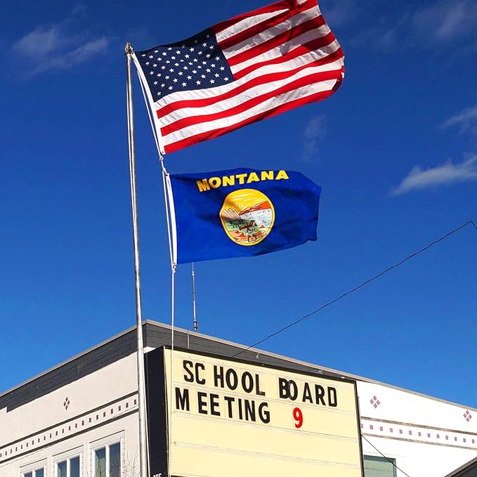 XIFAN Premium Montana State Flag 3x5 ft Outdoor, Double Sided Embroidered Image, Heavy Duty 210D Nylon MT Flags, the Strongest Longest Lasting for Outside with Sewn Stripes/Brass Grommets
