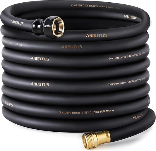 Garden Hose 5/8" x 75ft - No-Kink Flexible Water Hose 600 PSI Burst Pressure, Lightweight & Durable for Yard, Car Wash, Pets Black