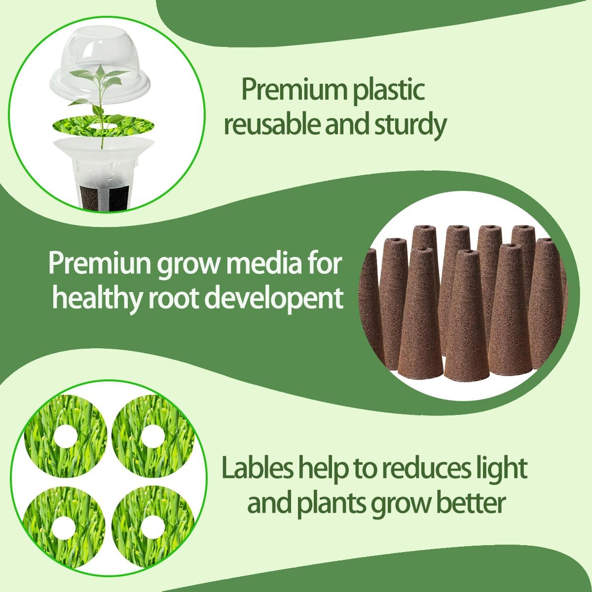 67 Seed Pod Kit for Aerogarden, Hydroponics Accessories for System Compatible with Hydroponics Supplies from All Brands, 12 Grow Sponges, 12 Grow Baskets, 12 Domes, 30 Pod Labels, 1 Tweezer (67 Pcs)