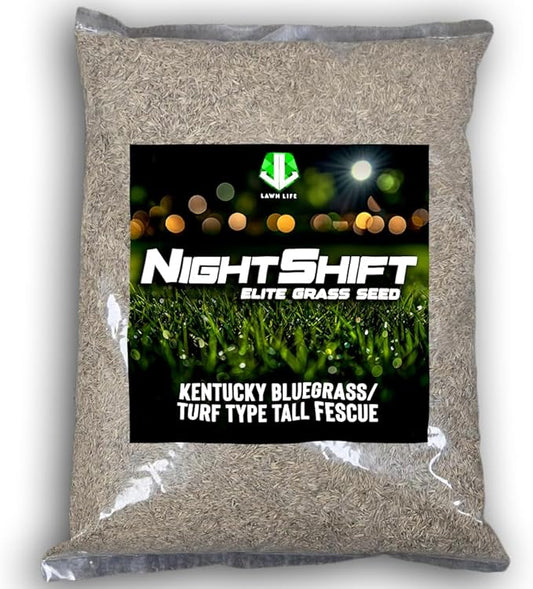 NightShift (Formerly Blackout) Kentucky Bluegrass and Turf Type Tall Fescue Grass Seed (25 Pounds)
