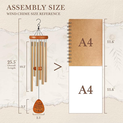 Aurahouse Best Friend Christmas Birthday Gifts for Women, Friendship Gifts for Women Friends Wind Chimes, Bestie Friendsgiving Gift for Best Friend Woman Men, Long Distance Friendship Gift