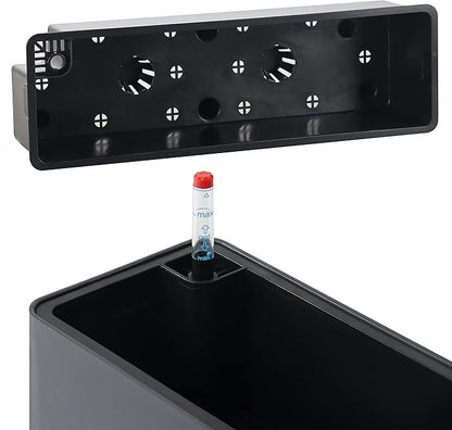 GardenBasix Elongated Self Watering Planter Pots Window Box 5.5 x 16 inch Indoor Home Garden Modern Decorative Planter Pot for All House Plants Flowers Herbs (Dark Grey,1-Pack)