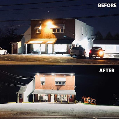 ledmo 300W LED Parking Lot Lights with Adjustable Arm Mount Dusk-to-Dawn Photocell Sensor Outdoor Commercial Area Lighting 36000LM 5000K IP65 LED Street Flood Security Light for Shop|Yard|Roadways