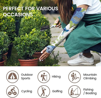 Gardening Sleeves Farm Sun Protection Arm Cooling Sleeves Thorn Proof Garden for Women Men with Thumb Hole