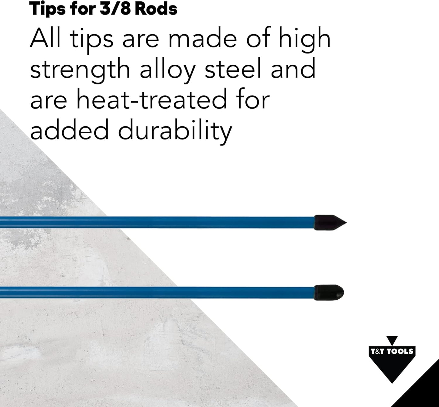 T&T Tools Standard Replacement Tips for 3/8" Soil Probe Rods - Compatible with Smart Stick & Mighty Probe - Ideal for Locating, Plumbing, Landscaping & Gardening Tools - Durable Metal Rod Tips,12-Pack