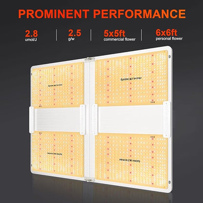 SPIDER FARMER SF7000, Samsung LM301B Diodes Led Grow Light, Full Spectrum Plant Grow Light, 650W Dimmable & High Efficiency & Uniform PPFD Commercial Lamps for Seedling Veg & Bloom In 5x5 Grow Tent